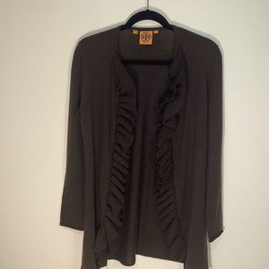Tory Burch long cardigan, Small, Chocolate brown